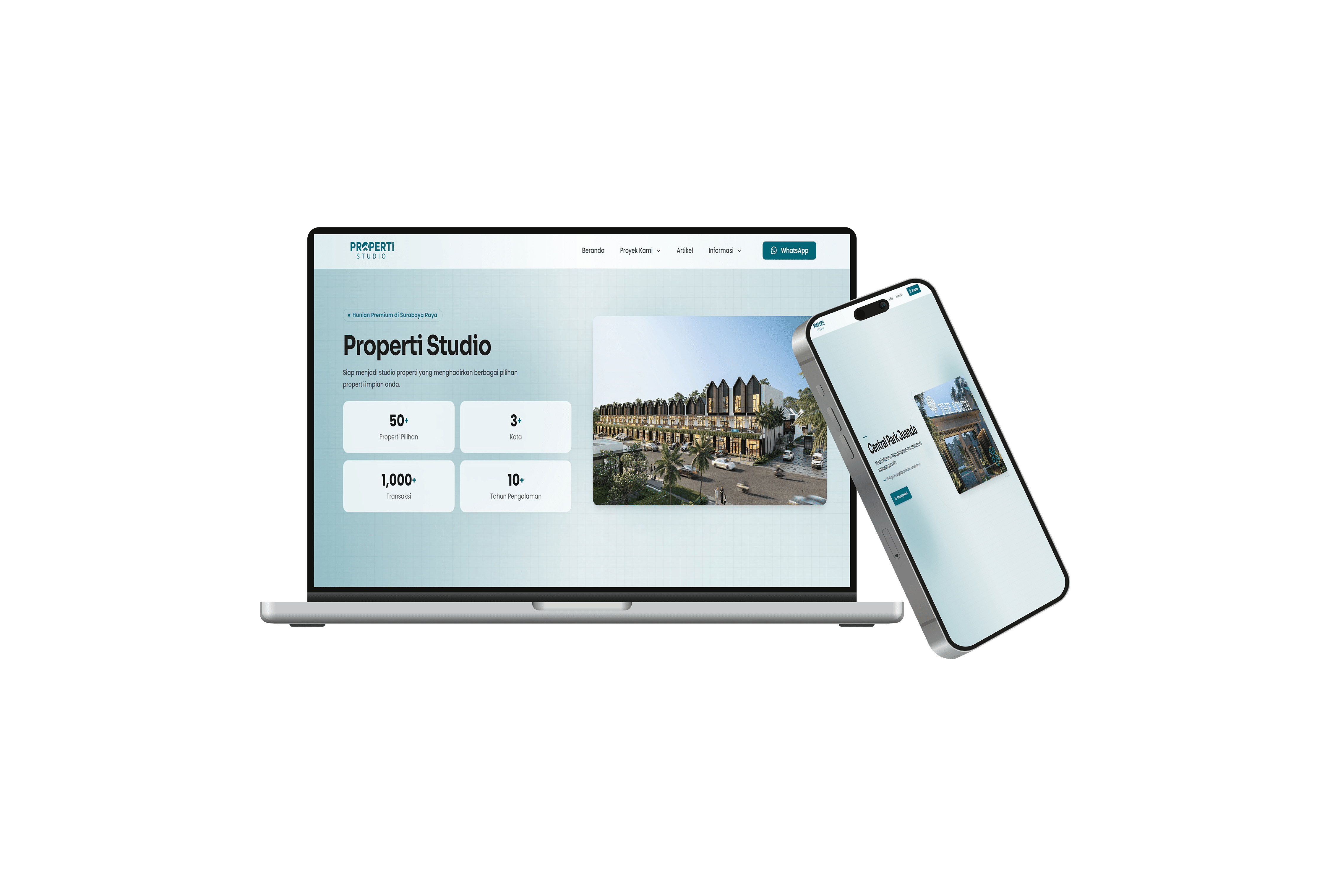 Mockup project PropertiStudio - Portal Jual Beli Properti