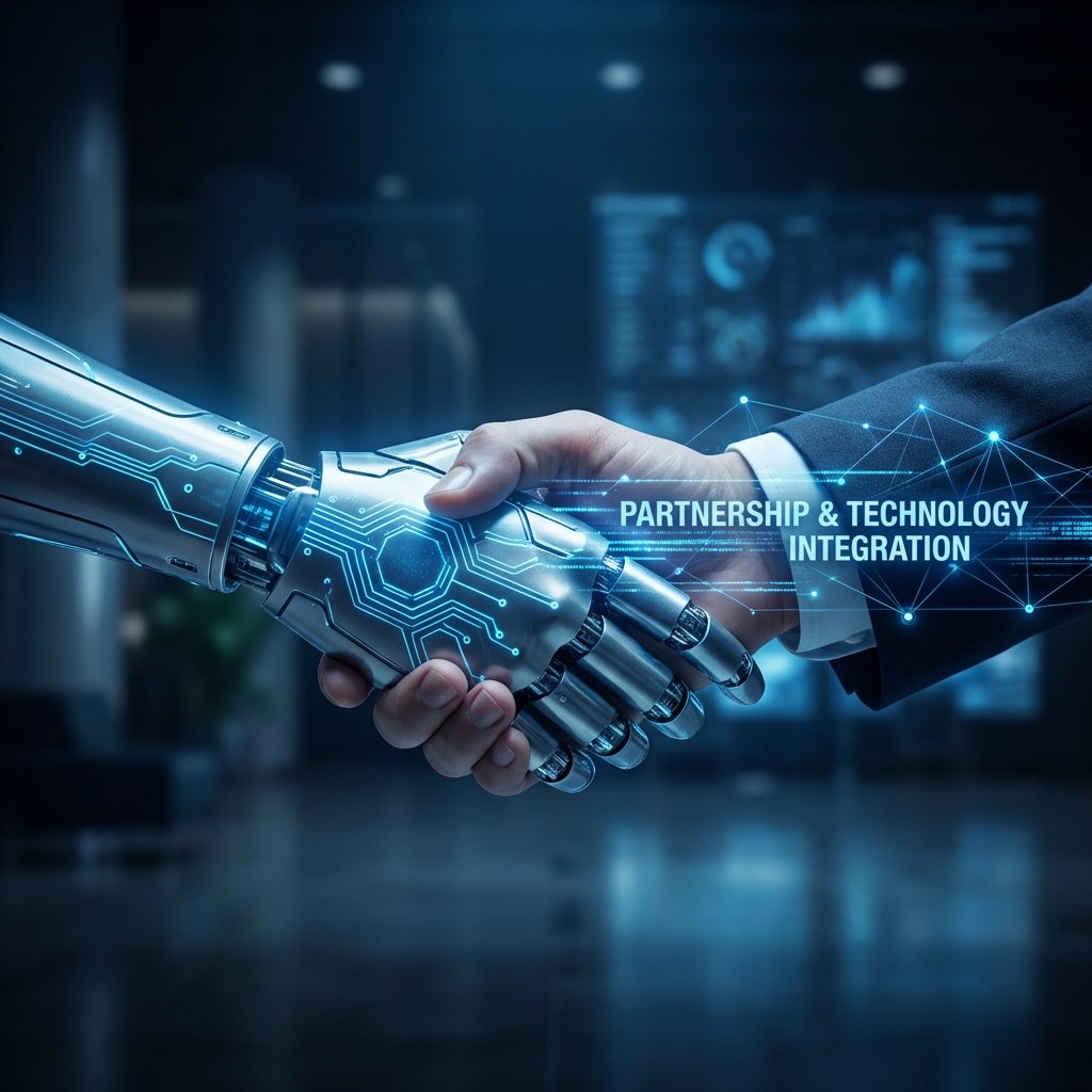 Gedung pencakar langit modern sebagai simbol visi Meta Solusi Digital